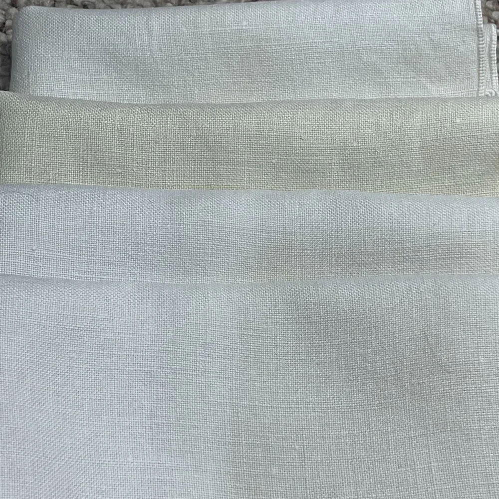 VTG SET OF 4 Linen Cut Work Corner Square Napkins 13